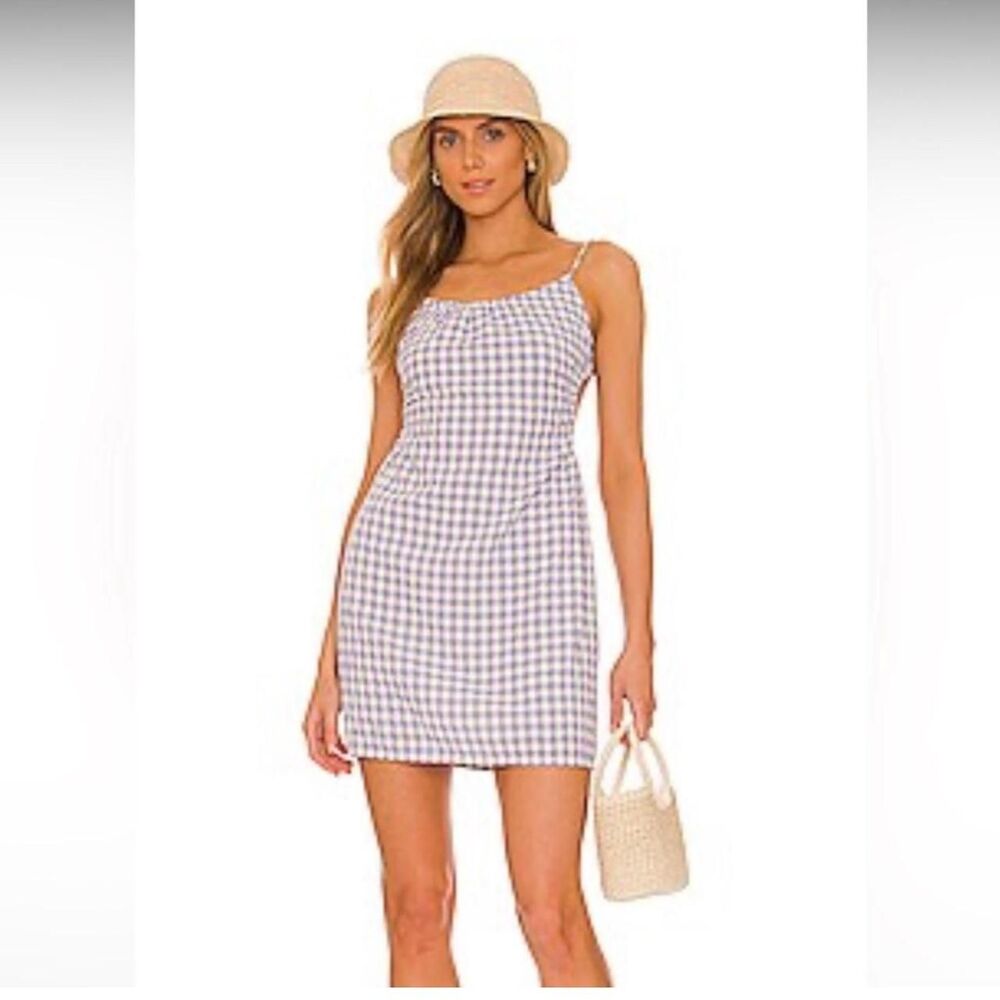 L-space Women's Blue and Purple gingham Dress